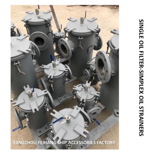 SINGLE OIL FILTER-SIMPLEX OIL STRAINERS BODY - CAST IRON FILTER CARTRIDGE - STAINLESS STEEL