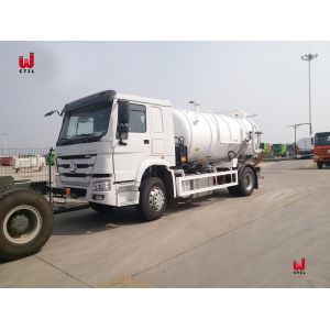 HOWO Sewer Vacuum Truck 10 Cubic Meters Truck Mounted Jetter
