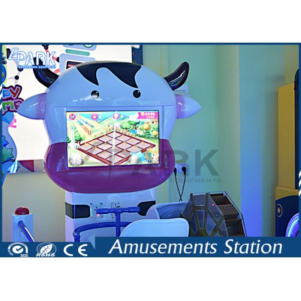 Lovely Cow Design Kids Coin Operated Game Machine 3 Theme Scence