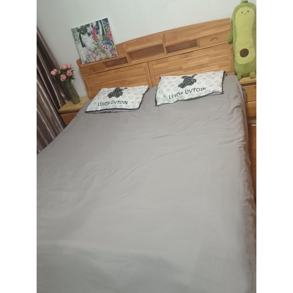 Customized Color 4Pcs 100% Polyester White Bear Bed Sheet Set For Hotel Baby Home