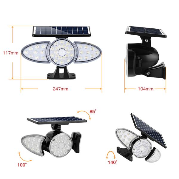 Waterproof Solar Wall Lights Pure White LiFePO4 Battery Solar Outdoor Pathway Lights