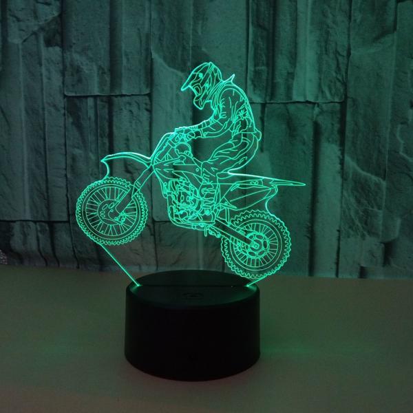 3D LED motorcycle night light Colorful visual stereo gradient touch remote control small table lamp