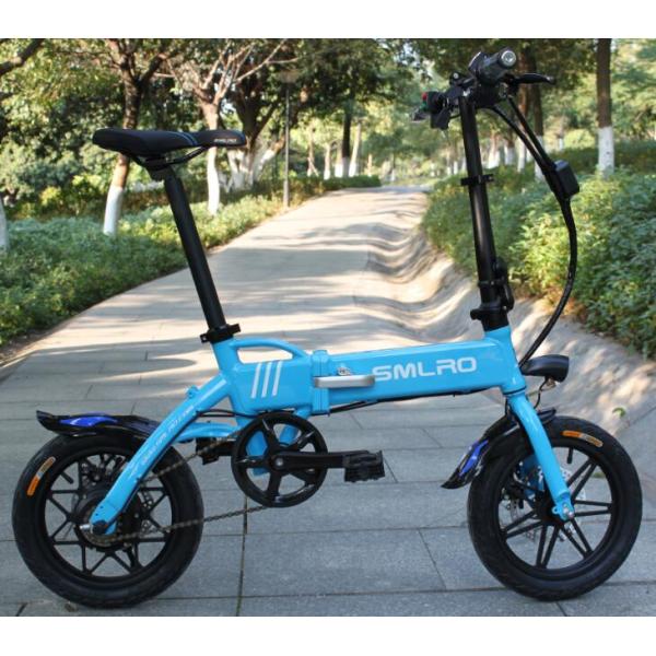 36V 8AH Portable Folding Electric Bike , 14 Inch Electric Mini Bike Plastic Pedal