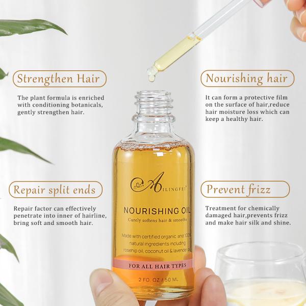 Private Label Moisturizing Nourishing Hair Oil Natural Jojoba Seed Oil Castor Seed Oil Ginger Root Oil Avocado Oil Massa