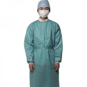 China FDA ISO13485 Green Medical Surgical Gown Reinforced Disposable Doctor Gown on sale