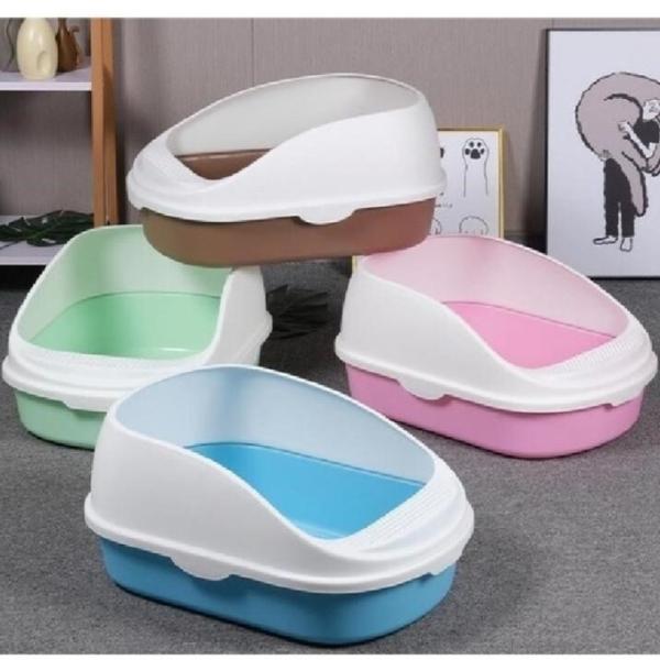 Opening Modern Cat Litter Box Easy Clean Plastic Cat Box White Coffee
