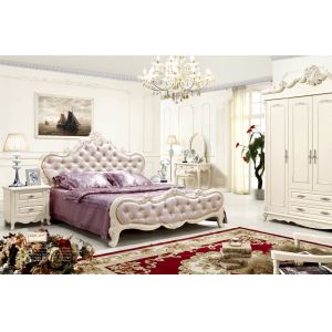 China luxury French style solid wood bedroom furniture on sale