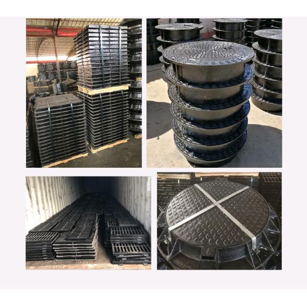 EN124 D400 Ductile Iron Manhole Cover / Sand Casting Round Manhole Covers