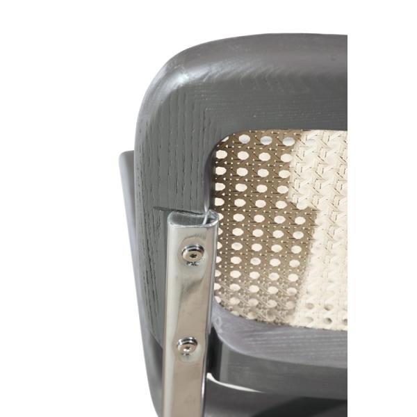 Executive Rattan Office Chairs 29 Cm Back Wooden Grey With Lumbar Support 83cm