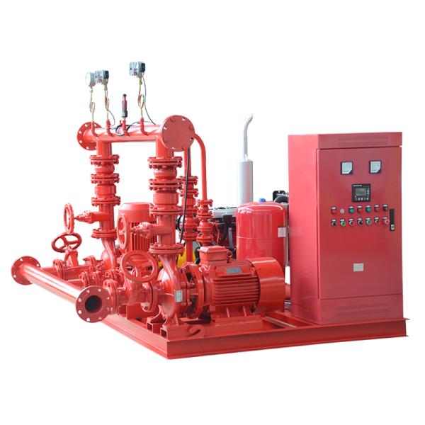 Diesel Fire Pump Package Emergency Fire Water Pump System Main pump set and jockey pump, electric, with hydropneumatic tank, suction and discharge