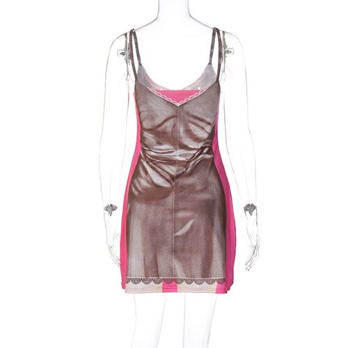 OEM maufactoryEuropean and American cross -border fashion printing new dress sexy V -neck loose street style skirt women