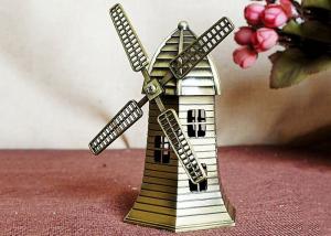Cheap Miniature DIY Craft Gifts World Famous Building Model Brass Dutch Windmill Replica wholesale