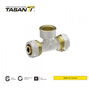 Cheap Sanitary Brass Compression Fittings Female Compression Tee 16mm-25mm wholesale