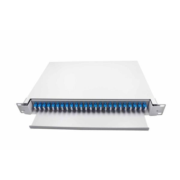 White Odf Lc Duplex Adapter Optical Distribution Frame 24 Port