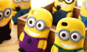 Cheap Cell phone Minions silicone cover case, Despicable Me 2 silicone case, Mobile phone case wholesale