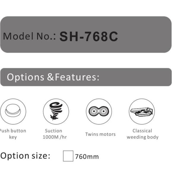 Black Stainless Steel Slim Wall Mounted Cooker Hood 90cm 60cm