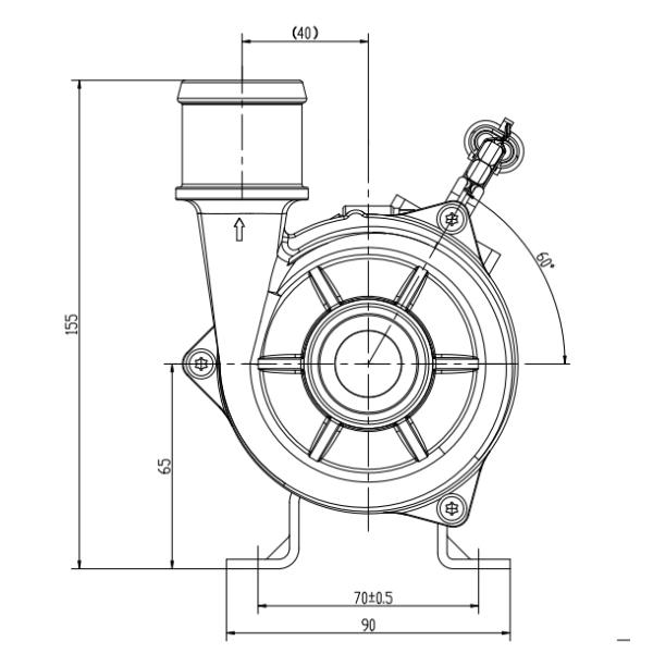 2800L/H 250W Brushless DC Motor Water Pump Automotive 20000h Fuel Cell Coolant Glycol Pump