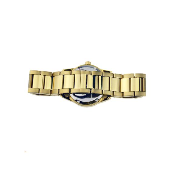 Waterproof Quartz Stainless Steel Watch Gold Bracelet 10ATM Green Dial