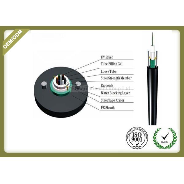 Armored Central Loose Tube Fiber Optic Cable 2 Parallel Steel Wire