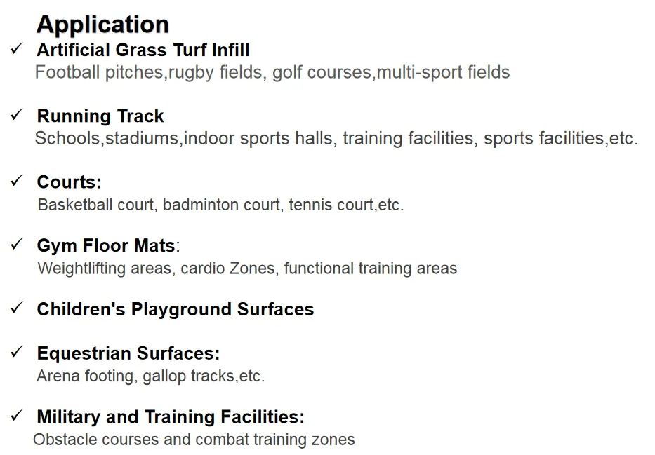 Good Quality SBR Granules for Outdoor Playground Sports Flooring Kindergartens / Fitness Pathway