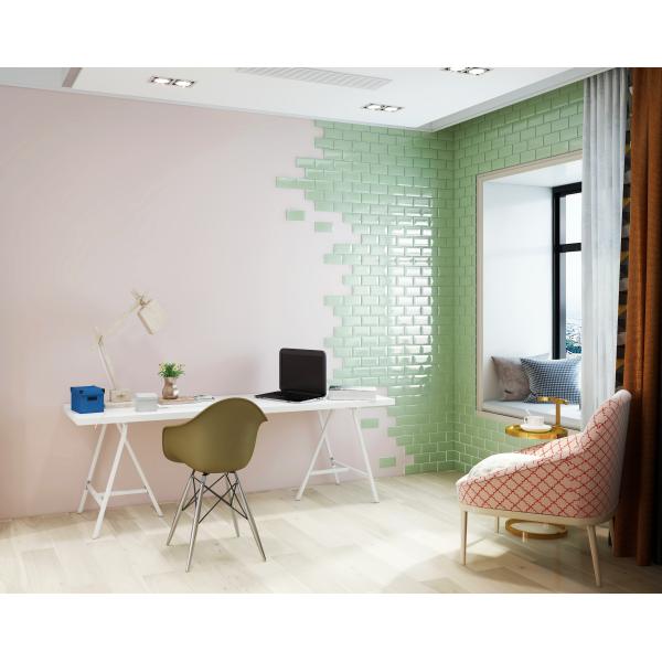 Bathroom Wall Small Subway Tiles 75x150mm with Green Color Glossy Surface