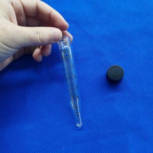 China Borosilicate Glass Testing Oil Centrifuge Tube With Screw Head Plastic Lid on sale