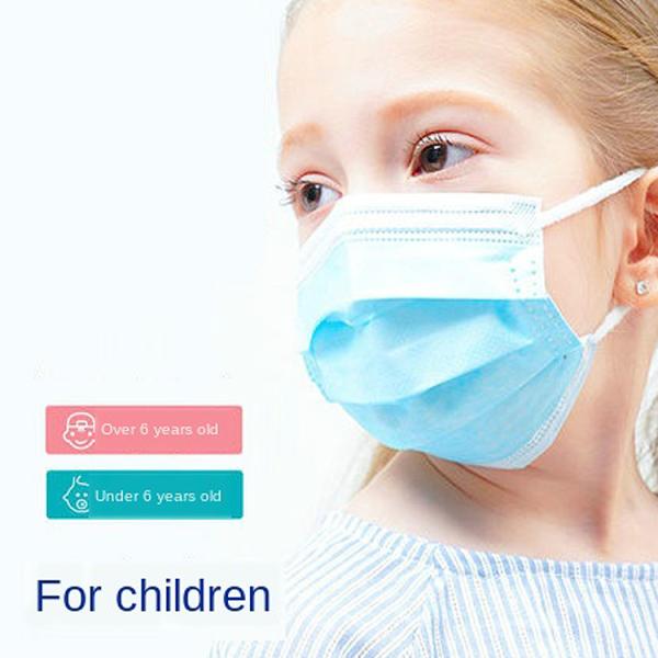 Blue Kids Disposable Mask Skin Friendly Three Layer Folding 3D Breathing Space