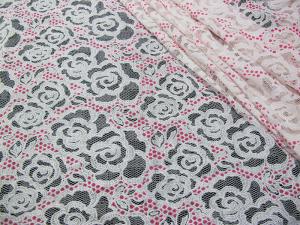 Cheap White Cotton Polyester Lace Fabric Rose Print for Lingerie / Bra(CY-DK0033) wholesale
