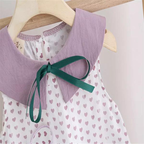 Summer Sweet Lovely Children'S Dress Clothing Little Fresh Lapel Dress Girls Dress