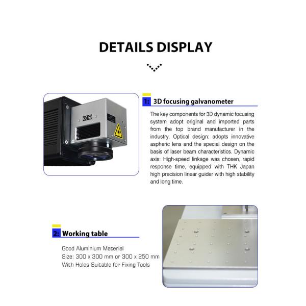 3D Fiber Laser Metal Engraving Marking Machine Desktop 50W On Electronics PP PE PVC