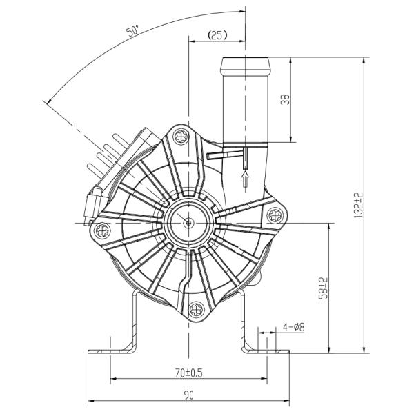 24V 100W Brushless DC Motor Water Pump PWM Control Glycol Error Diagnostics Colant Pump