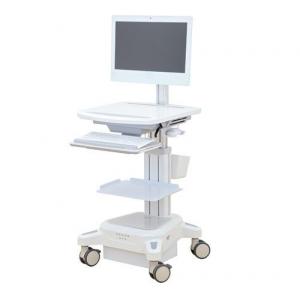 China ABS Hospital Workstation All In One Computer Cart Trolley With Mute Castor Wheel on sale