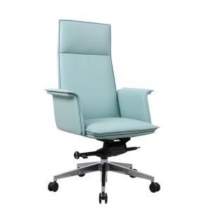 China Customized Exclusive Modern Leather Blue Swivel Desk Chair on sale