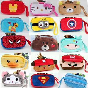 Cheap Fashion Cartoon Characters Red and Blue Plush Pencil Pouch Pencil Case For Promotion Gifts wholesale