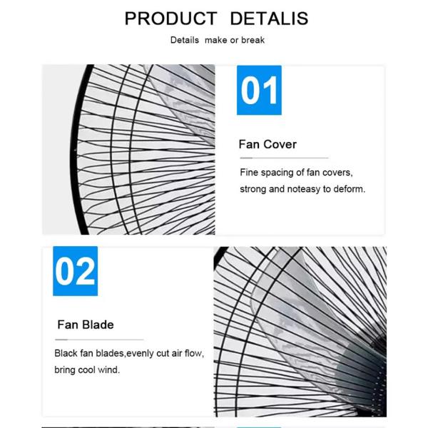 16 Inch 12VDC Solar Powered Fan AC DC Rechargeable Stand With Panel