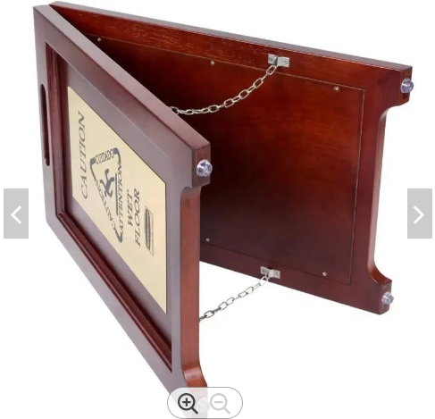 Wood folded Warning Floor Signs 590*380*H570mm Embossed Logo