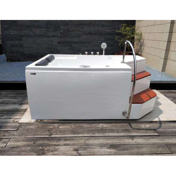 5.74FT 2 Person Freestanding Jacuzzi Tub With Jets Led Light Whirlpool