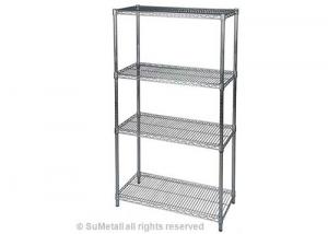 Cheap 4 Levels Metal Chrome Wire Shelving , Household Wire Storage Shelving 36 X 18 X 72 wholesale