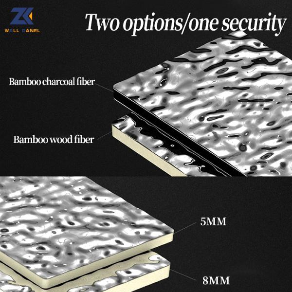 Water Ripple Panel The New Listing 1220*2440*5/8mm Flame Retardant Bamboo Charcoal Wood Eco-Friendly Water Ripple Wall Panel Lobby Facade Interior