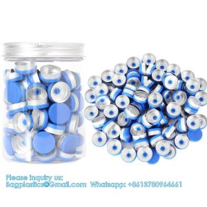 China 20mm Flip Top Caps Aluminum-Plastic Black Caps for Glass Vial Crimp Caps with White PTFE and Red Silicone Septa on sale