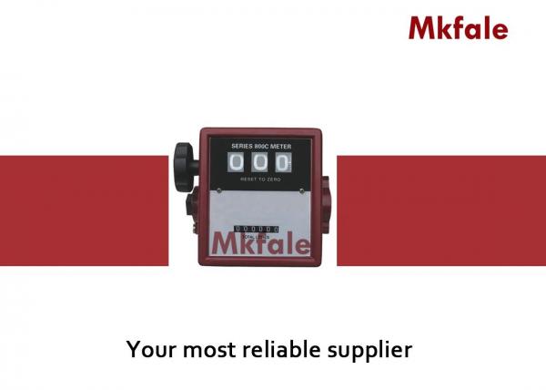 Quality 3 Digits Mechanical Diesel Flow Meter with Red Body , Black And White Panel for sale