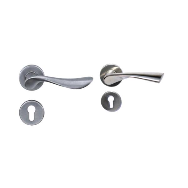 Stainless Steel Door Hardware Lever Door Handles Satin Finished Surface Treatment