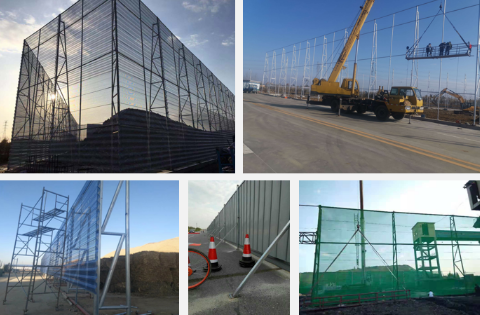 White 2500mm Length Windbreak Fence Panels Round Hole Dust Control Barrier