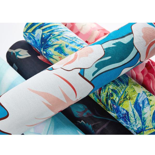 Eco Friendly Flower Printing Suede Rubber Yoga Mat 6MM Thick For Home Pilates Sport