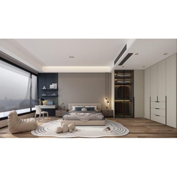 Modern Color Contrast Bedroom Corner Wardrobe With Functional Zoning