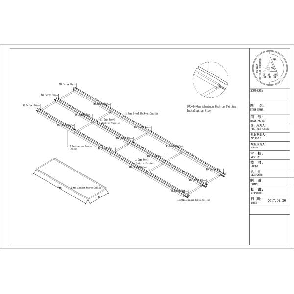 Suspended Acoustic Decorative Drop Ceiling Tiles 2 x 2 , Weather Resistance Hook On Metal Ceiling