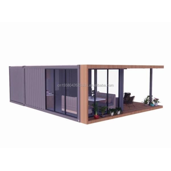 2 Bedrooms Prefabricated Tiny Home Made of Steel Material for Modern Design Wooden Residential Home in Outdoor Office