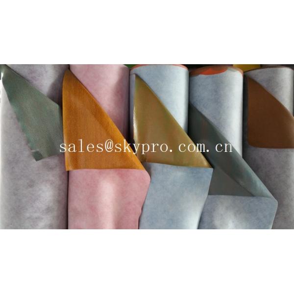 Colorful breathable polyurethane synthetic leather with non woven back