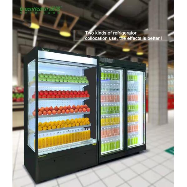 Fast Refrigeration Commercial Multideck Display Open Front Chiller Low Noise