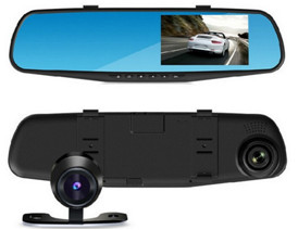 Car Dashboard Camera, Car DVR, Car Video Recorder Full HD 1080P, 4.3" Inch LCD with dual cameras